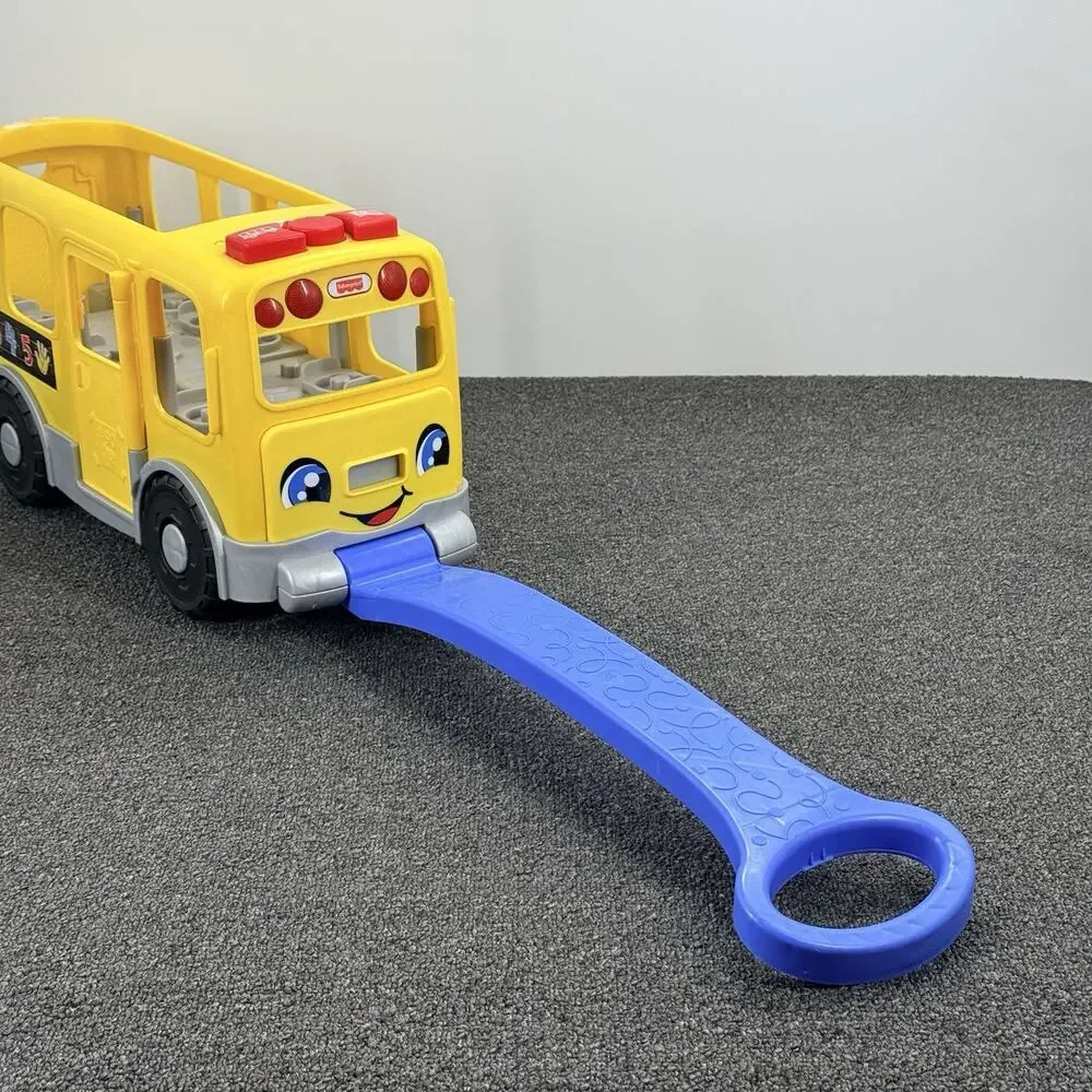 Fisher-Price Mega Little People Big Yellow School Bus Musical Pull Along Toy